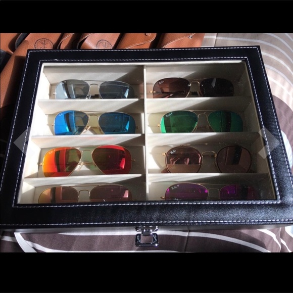 Sunglasses shades leather display case New main image 4